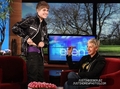Justin shows his underwear to Ellen. - justin-bieber photo