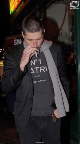 Matthew Fox walks home after attending a pre-BAFTA's party in London's