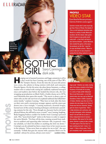 Sara featured in Elle magazine: Canada (2010)