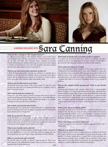 Sara in 'Runaway' magazine. (2010).