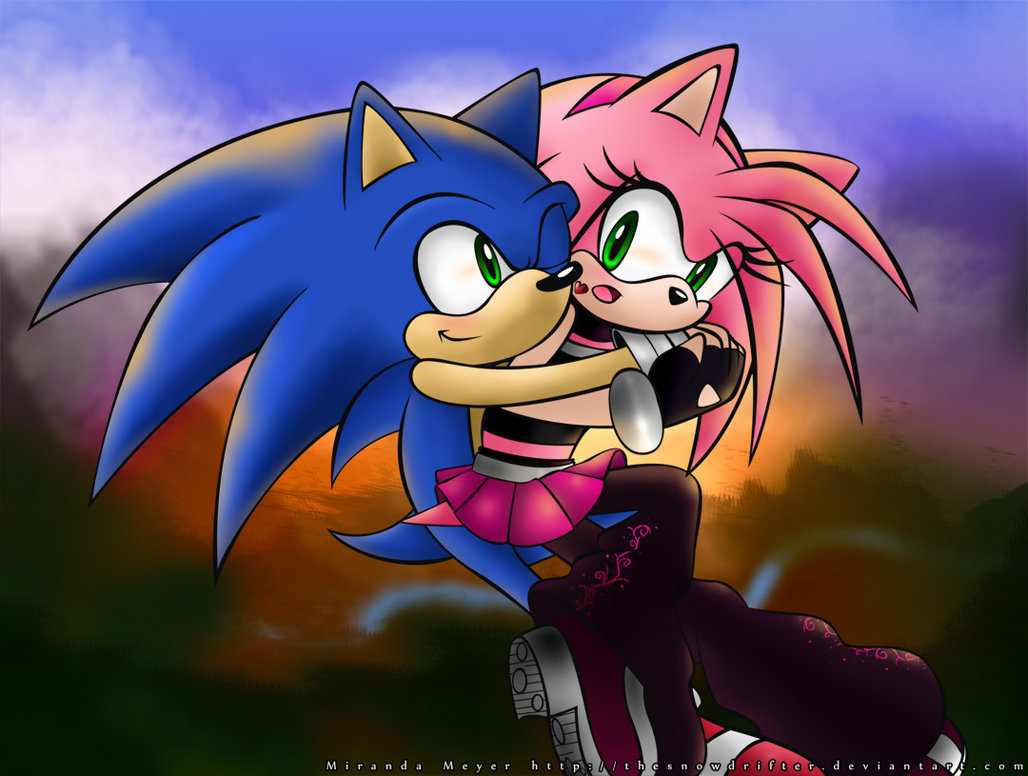 sonic o ouriço Photo: Sonic hugging Amy.