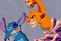 Stitch vs. Simba - walt-disney-characters fan art