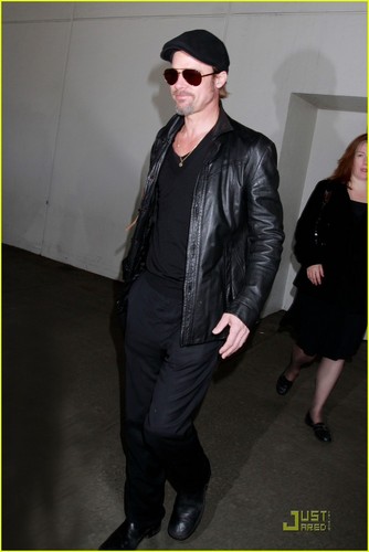  Brad Pitt: Leather LAX Landing