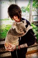Chris Drew with a koala - nevershoutnever photo