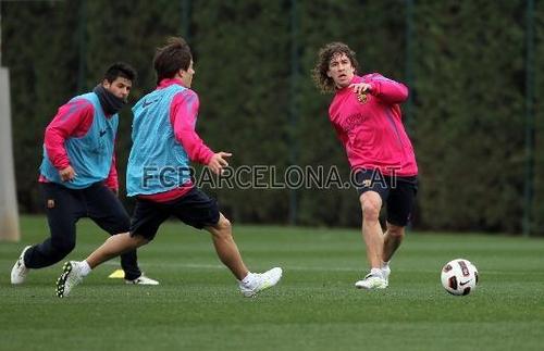 Training session with Puyol