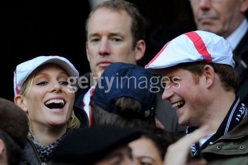 Zara Phillips and Prince Harry prior to the RBS 6 Nations Championship match 
