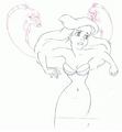Walt Disney Sketches - Flotsam, Princess Ariel & Jetsam - walt-disney-characters photo