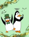 Kowalski and Private on St. Patrick's Day - penguins-of-madagascar fan art