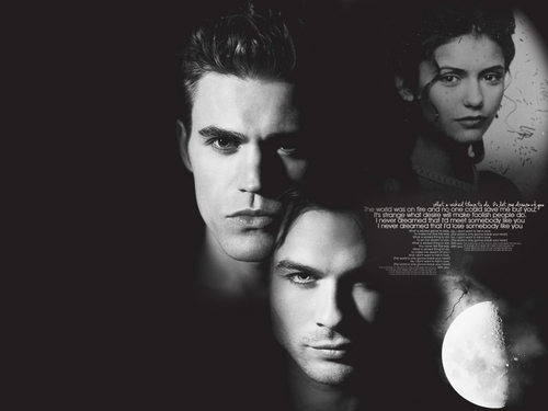 Stefan, Damon & Katherine <3