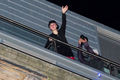 Justin Bieber on his balconey in Liverpool, UK - justin-bieber photo