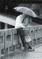 Passion in the rain - love photo