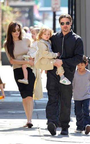  Angelina, Brad & Kids out in New Orleans