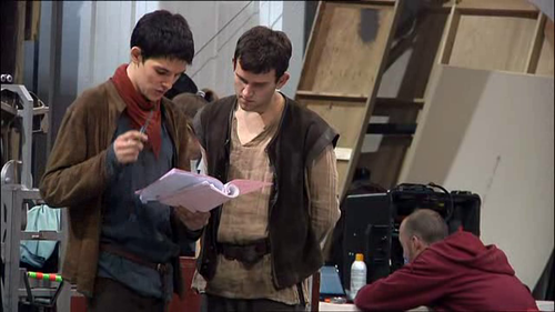  Merlin cast on set