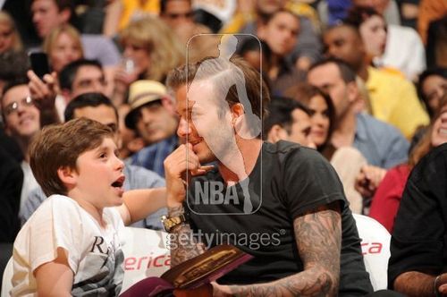 Beckham and Tom Cruise link up at the Lakers - 27 March 2011