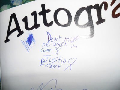  justin bieber signed my yearbook