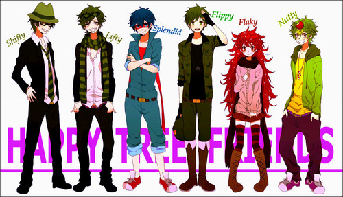  HAPPY árbol friends anime