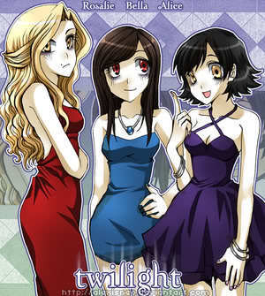  anime Vampire Alice, Rosalie, and Bella