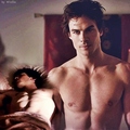 Damon shirtless - the-vampire-diaries fan art