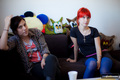 Hayley Williams and Lindsey Byrnes in the office - paramore photo