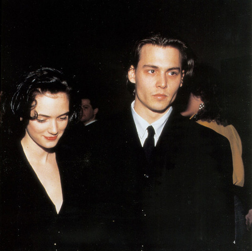 Johnny Depp and Winona Ryder at ShoWest 1990