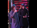 Lea on the set of New Years Eve - glee photo