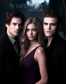 Damon,Stefan,Elena who is looking awesome with the illusion of brown/blond hair! - the-vampire-diaries-tv-show photo