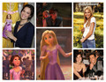 Mandy Moore as a blonde and as a brunette as her charchter and in real life. - tangled fan art