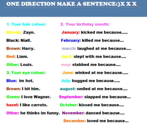  one direction make a sentence!!!:Dxx