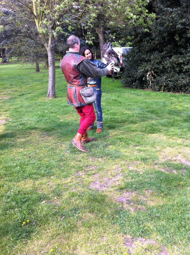  Angel Coulby and Owl @ Merlin dragon tower
