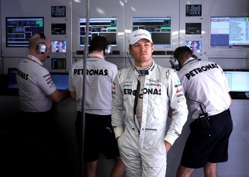 Nico Rosberg in garage after practice at GP China,Shanghai