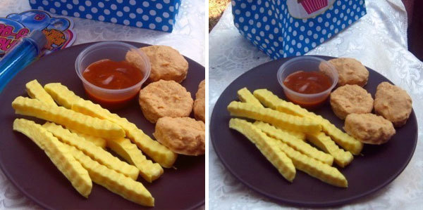 chicken nuggets and fries. Chicken Nuggets with Fries