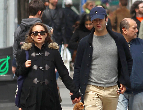 Taking a stroll with Benjamin Millepied around the neighborhood, New York City (April 15th 2011)