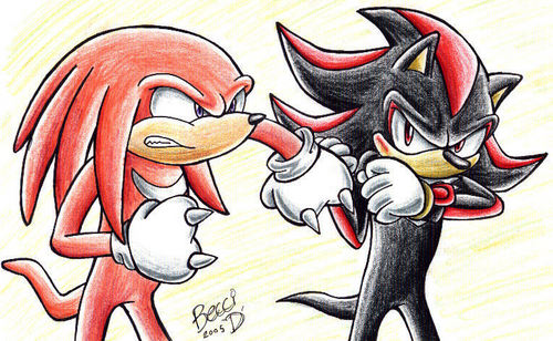 knuckles vs shadow for rouge heart