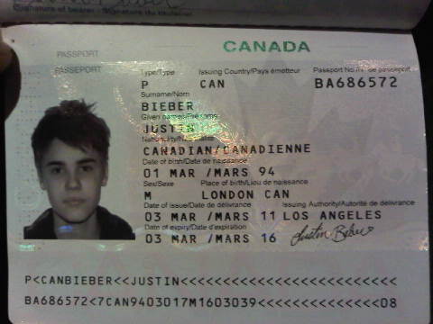  Justin’s Passport :O