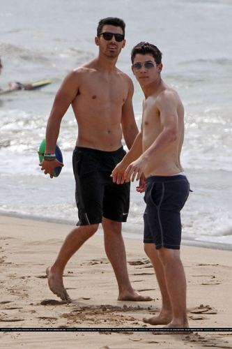  Nick e Joe em Praia no Havaí
