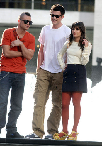Lea & Mark on set in NYC