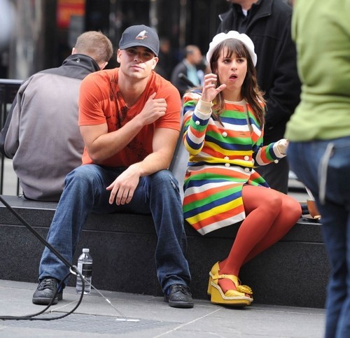  Lea on set in NYC