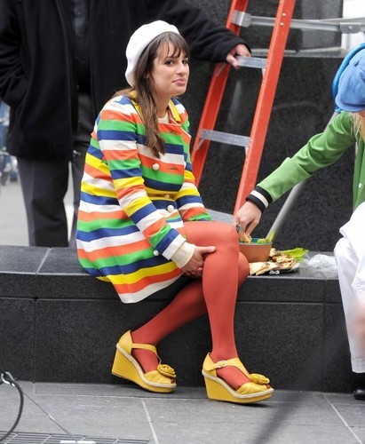  Lea on set in NYC