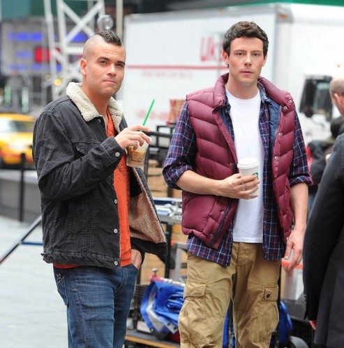 Mark on set in NYC