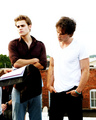 On the set/Behind The Scenes with Paul/Stefan - stefan-salvatore photo
