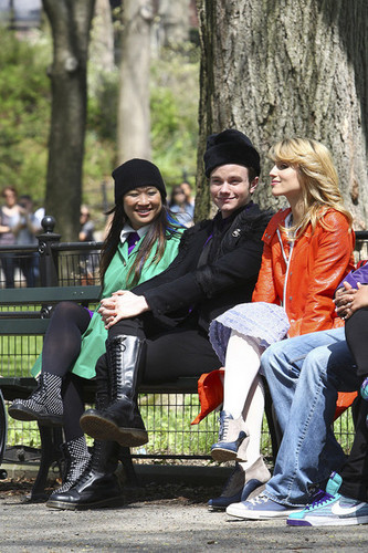 On the set of Glee, in Central Park | April 27, 2011.