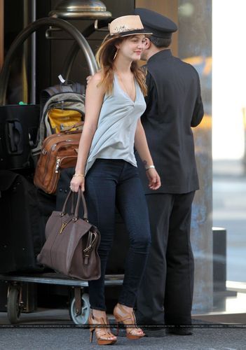 New photos of Leighton Meester leaving her Hotel in NYC
