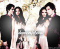 damon/elena. - the-vampire-diaries fan art