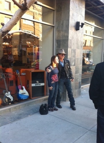 Johnny Depp at Chicago Music Exchange store - April 29, 2011