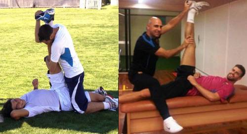  Nadal and Piqué: the same movements they are doing well !
