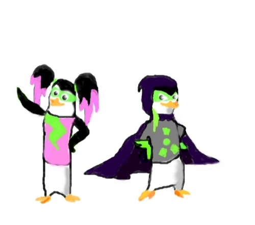  The Toxic pinguïn (me X3) and the Elastic pinguïn (my friend :D )