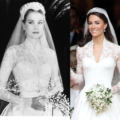 Grace Kelly and Catherine Middleton wedding dresses