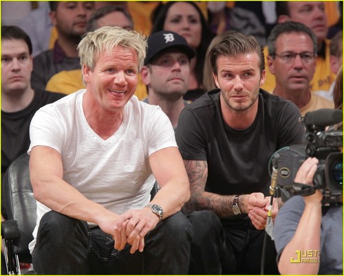 David Beckham & Gordon Ramsay Watch The Lakers Lose