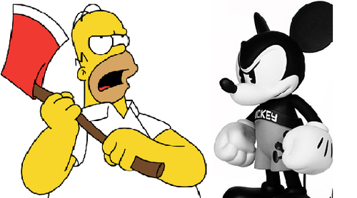  Homer Simpson vs Mickie माउस promo picture.