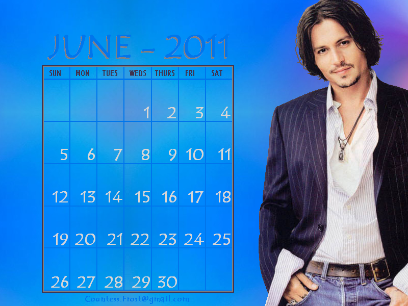 johnny depp 2011 calendar. Johnny - June 2011 (calendar)